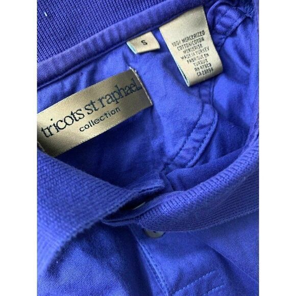 tricots st raphael Mens Solid Purple Short Sleeve Polo Top Shirt Small - Picture 5 of 5